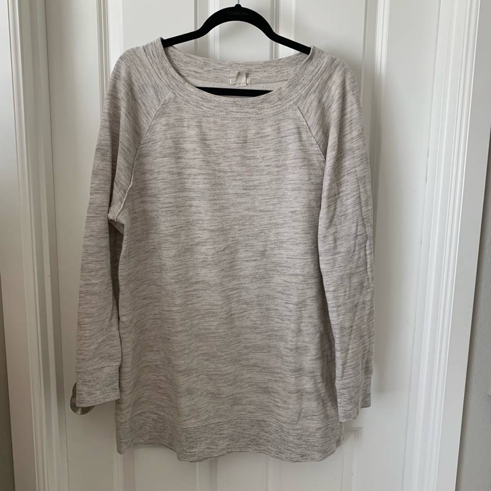 Caslon Space Dye Beige Tunic Sweatshirt XL